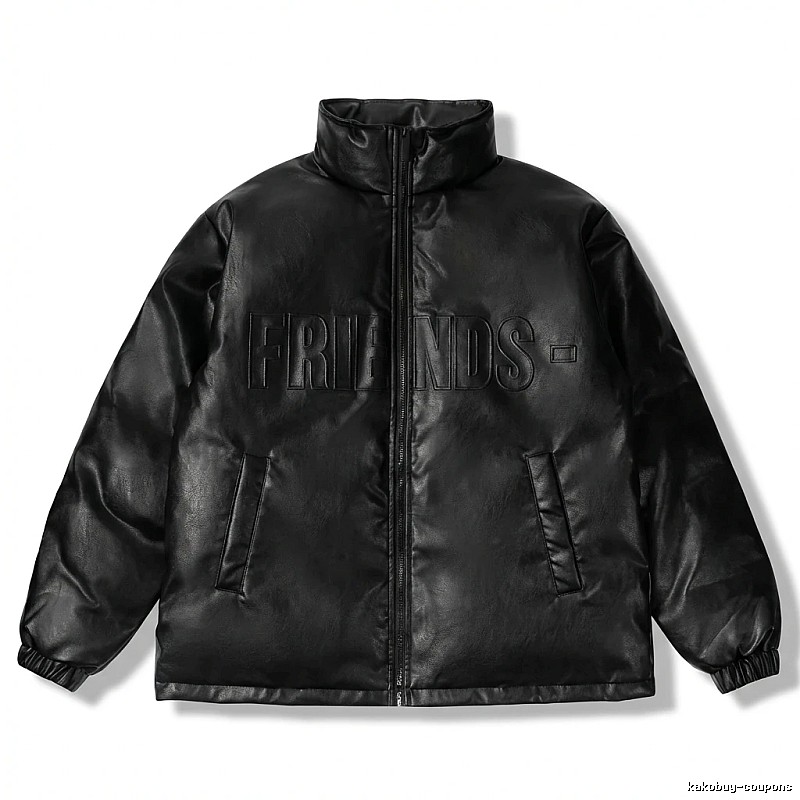 Vlone black trendy and cool style cotton-padded jacket