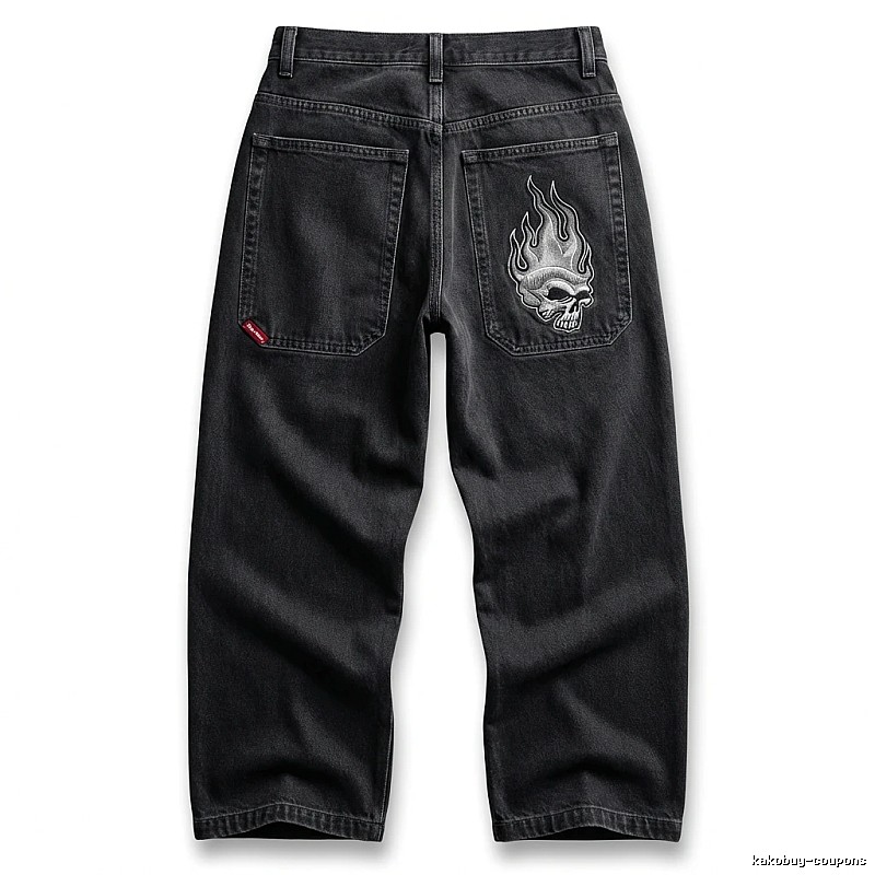 Y2K Fear of God Flame Black Denim Shorts